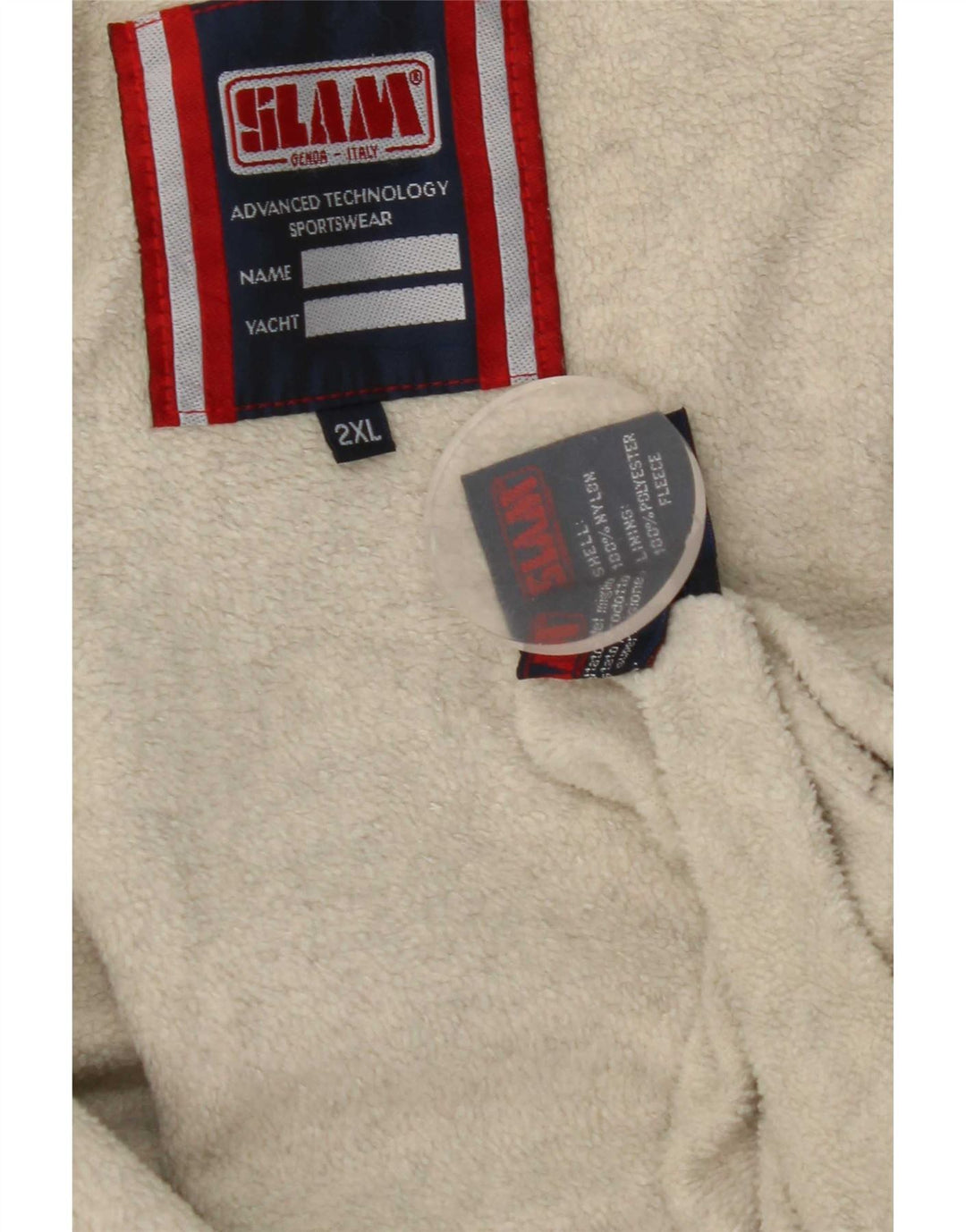 Giubbotto bomber con cappuccio da uomo Slam UK 44 2XL nylon bianco sporco