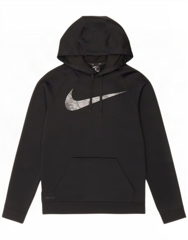 Maglione con cappuccio grafico da uomo Nike Dri Fit piccolo poliestere nero