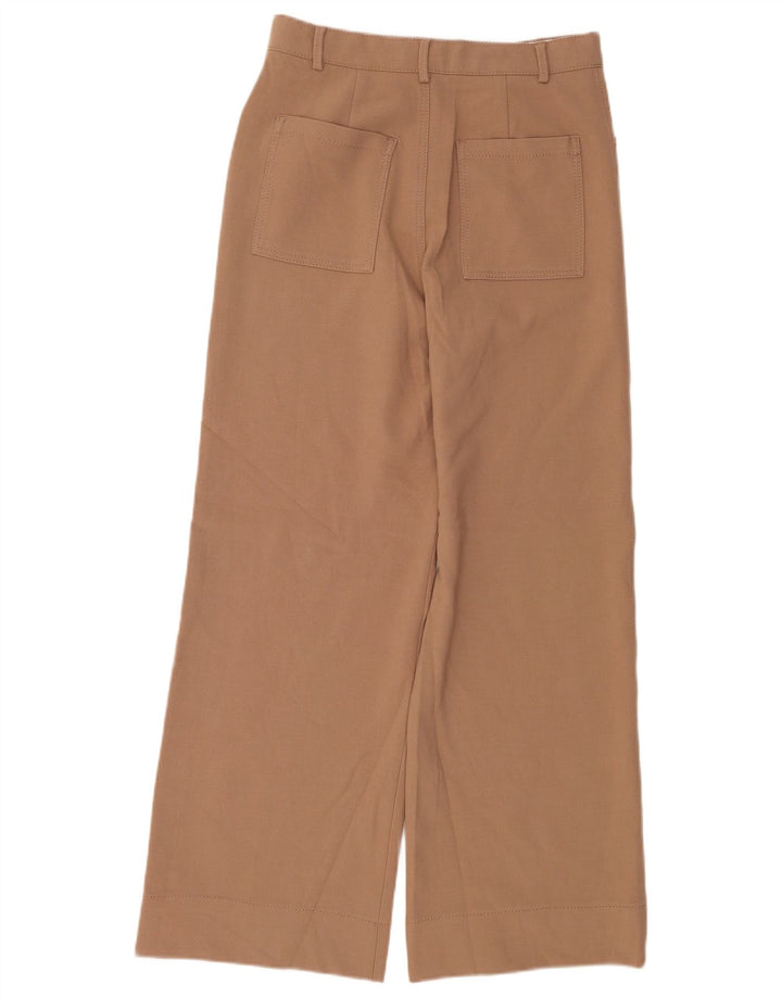 Pantaloni casual a gamba larga da donna Zara medi W28 L30 poliestere marrone