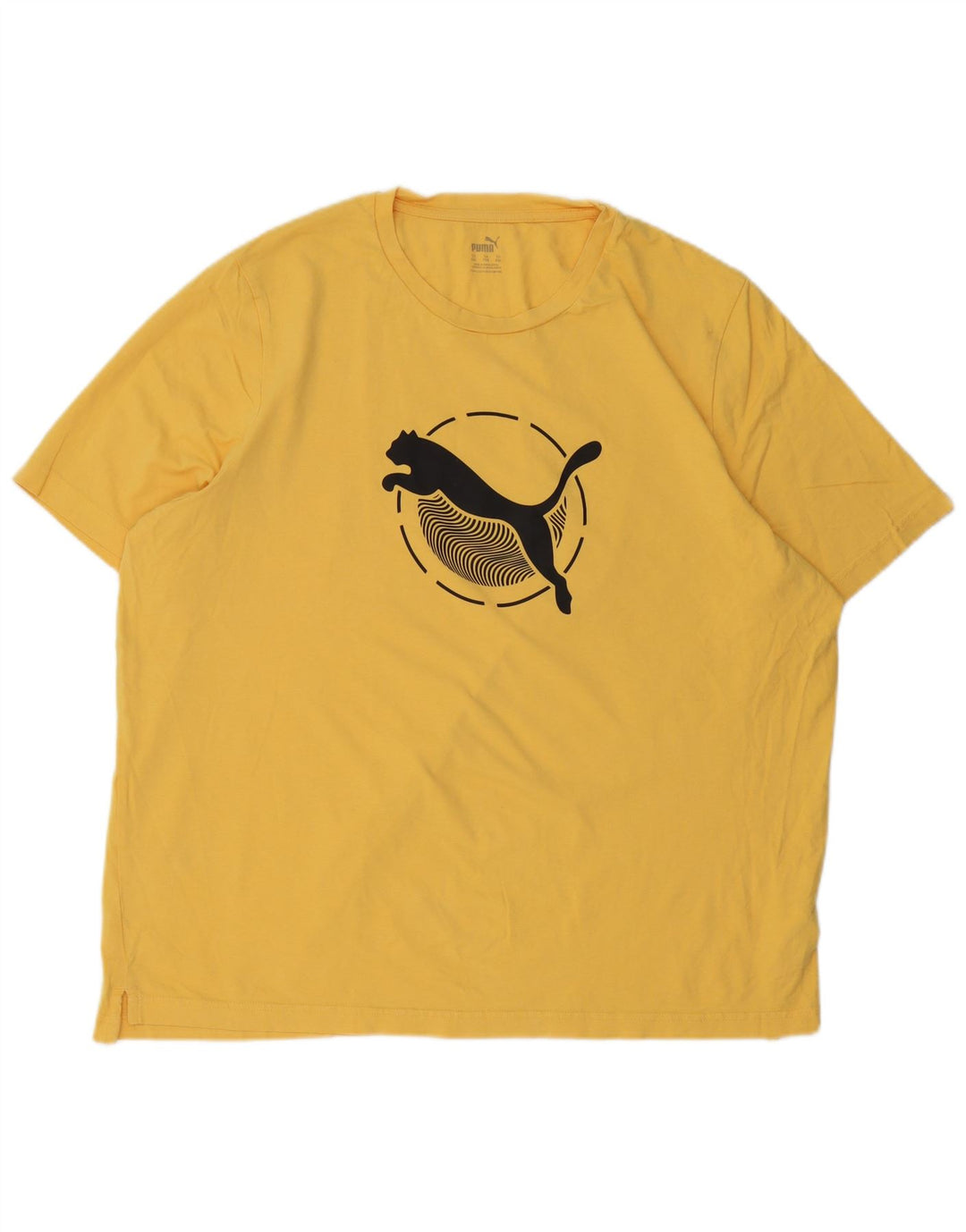T-shirt grafica da uomo Puma Top 2XL cotone giallo