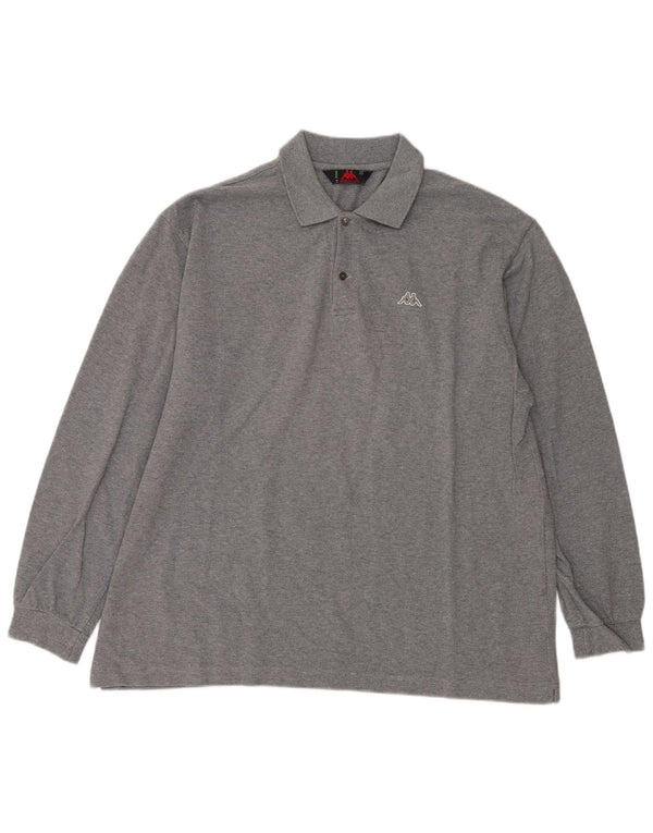 Polo Kappa Uomo Manica Lunga XL Cotone Grigio