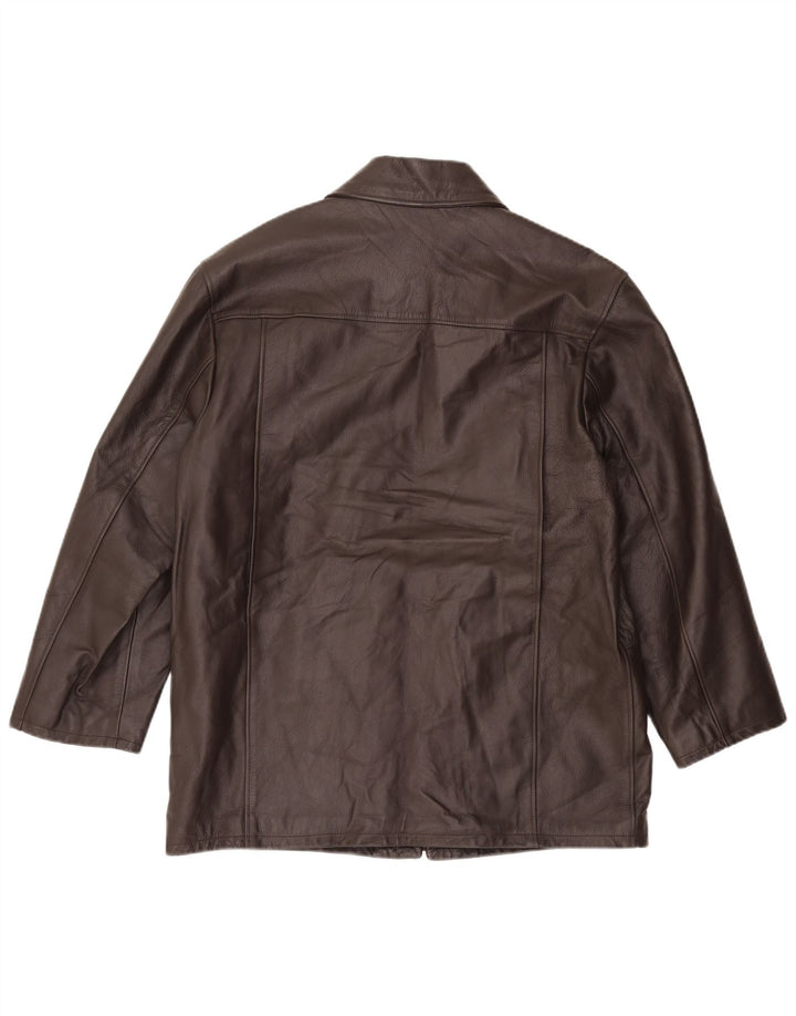 Cappotto in pelle da ragazzo VINTAGE 15-16 anni XL in pelle marrone