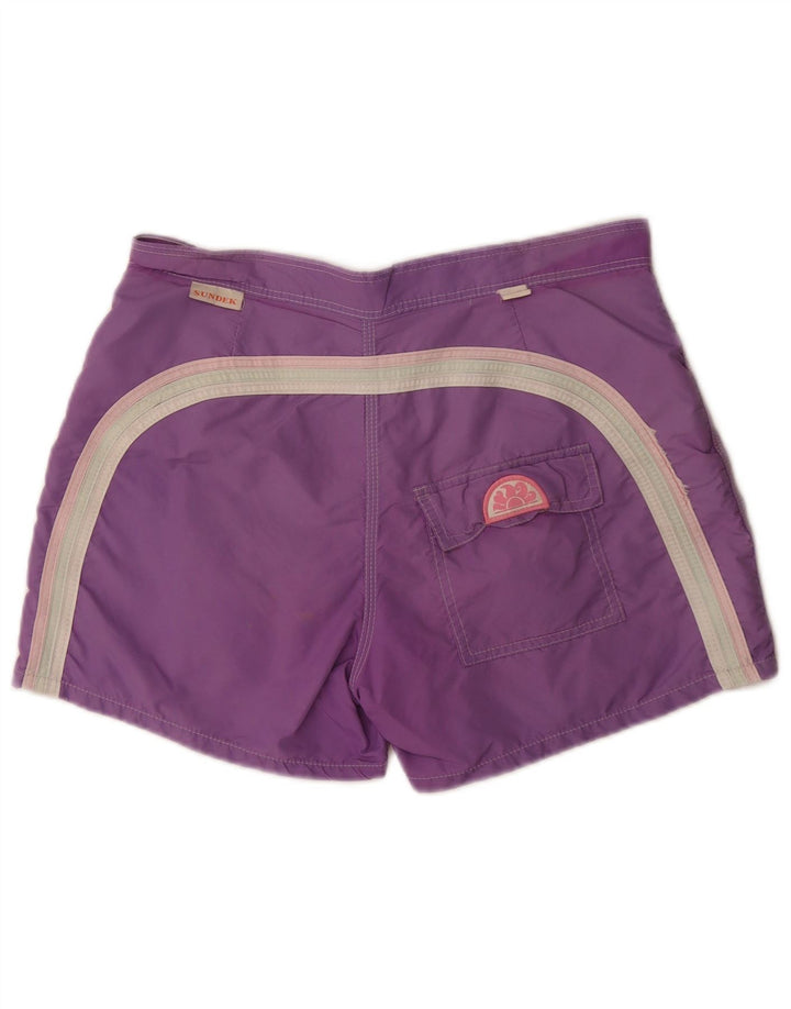 Pantaloncini da bagno da uomo Sundek in nylon color block viola medio