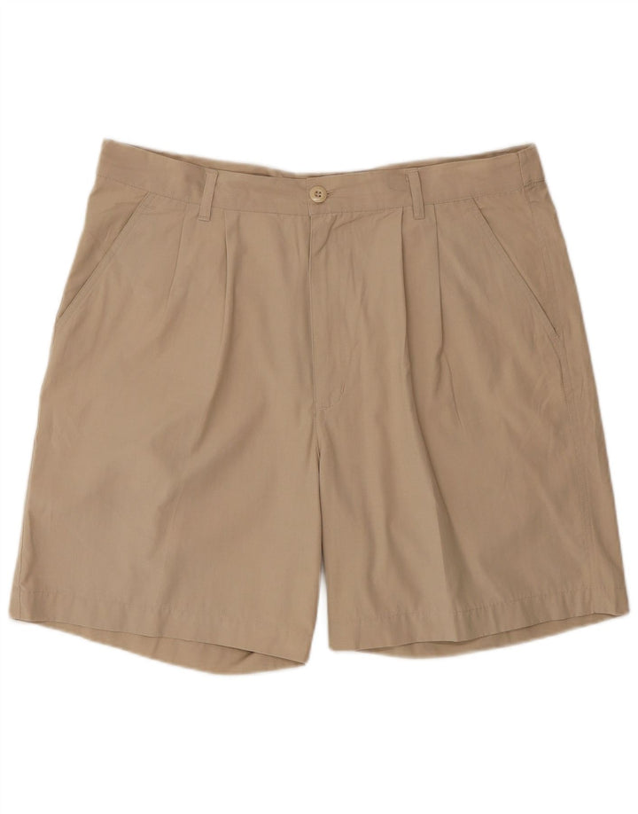 VINTAGE Mens Pegged Chino Shorts W34 Large Beige Cotton