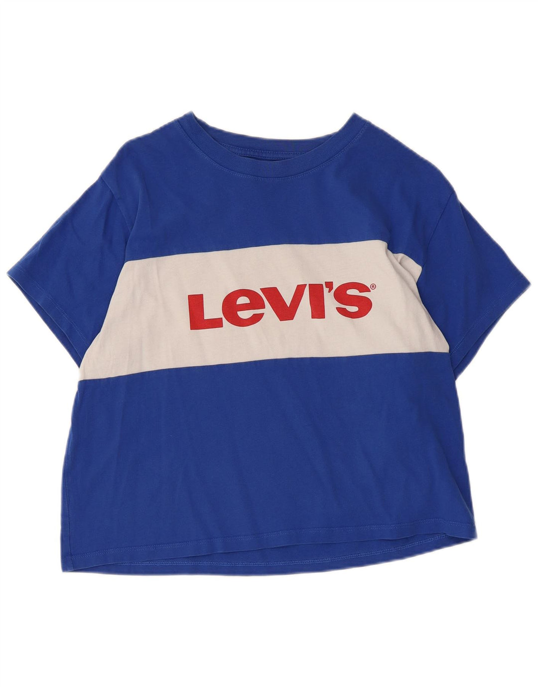 T-shirt grafica corta da donna LEVI'S UK 10 Small Blue Colourblock