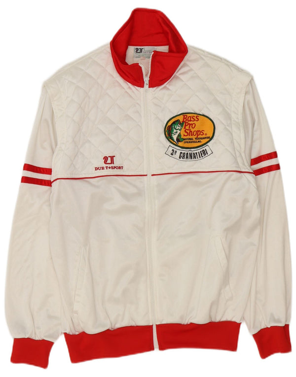 Giacca da ginnastica vintage da uomo con grafica IT 48 Colorblock bianco medio
