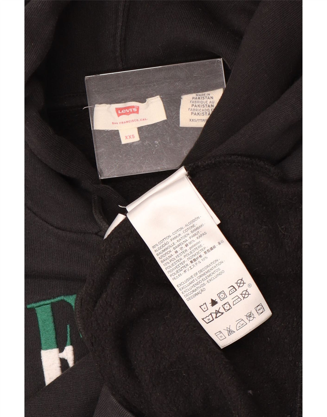 Maglione con cappuccio vestibilità regolare da uomo Levi's 2XS cotone nero