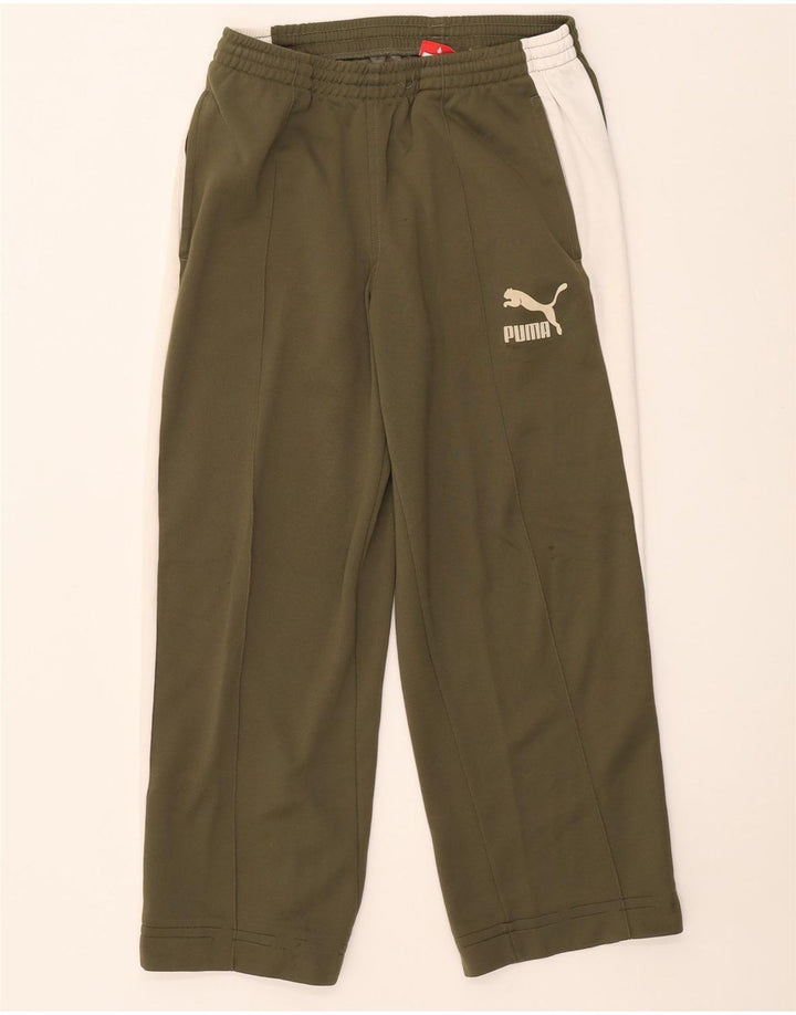 Pantaloni da tuta da uomo Puma Large in poliestere color block kaki
