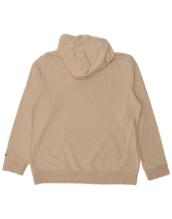 Felpa con cappuccio grafica da donna Adidas UK 20/22 XL cotone bianco sporco