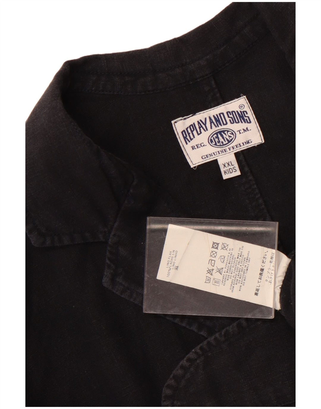 Giacca blazer a 3 bottoni da ragazzo di Replay and Sons 15-16 anni 2XL Lino nero