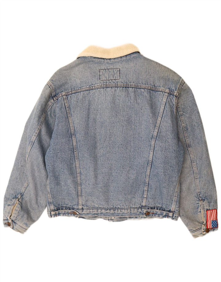 Giacca da uomo in denim sherpa Outsider UK 42 XL cotone blu