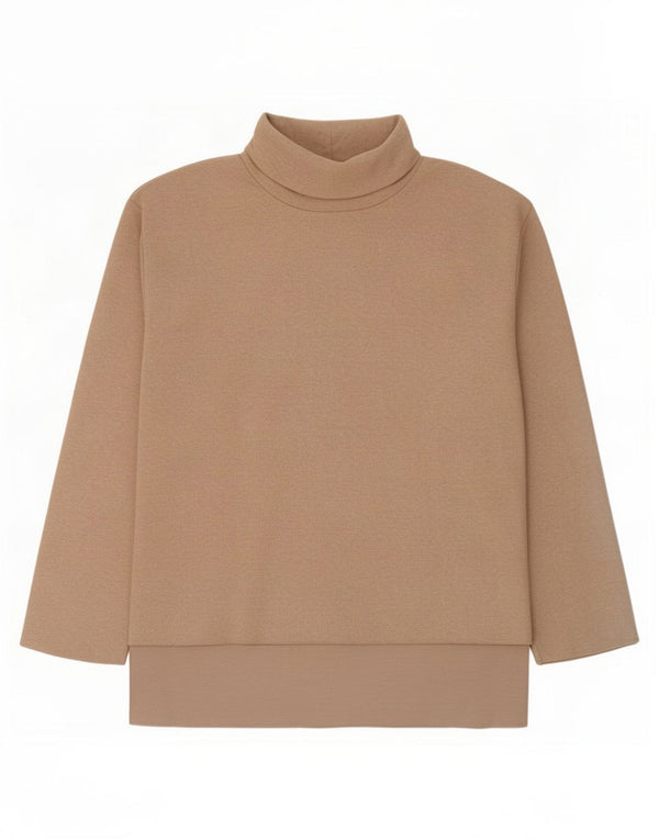 Top Zara da donna a maniche lunghe UK 14 Poliestere beige medio
