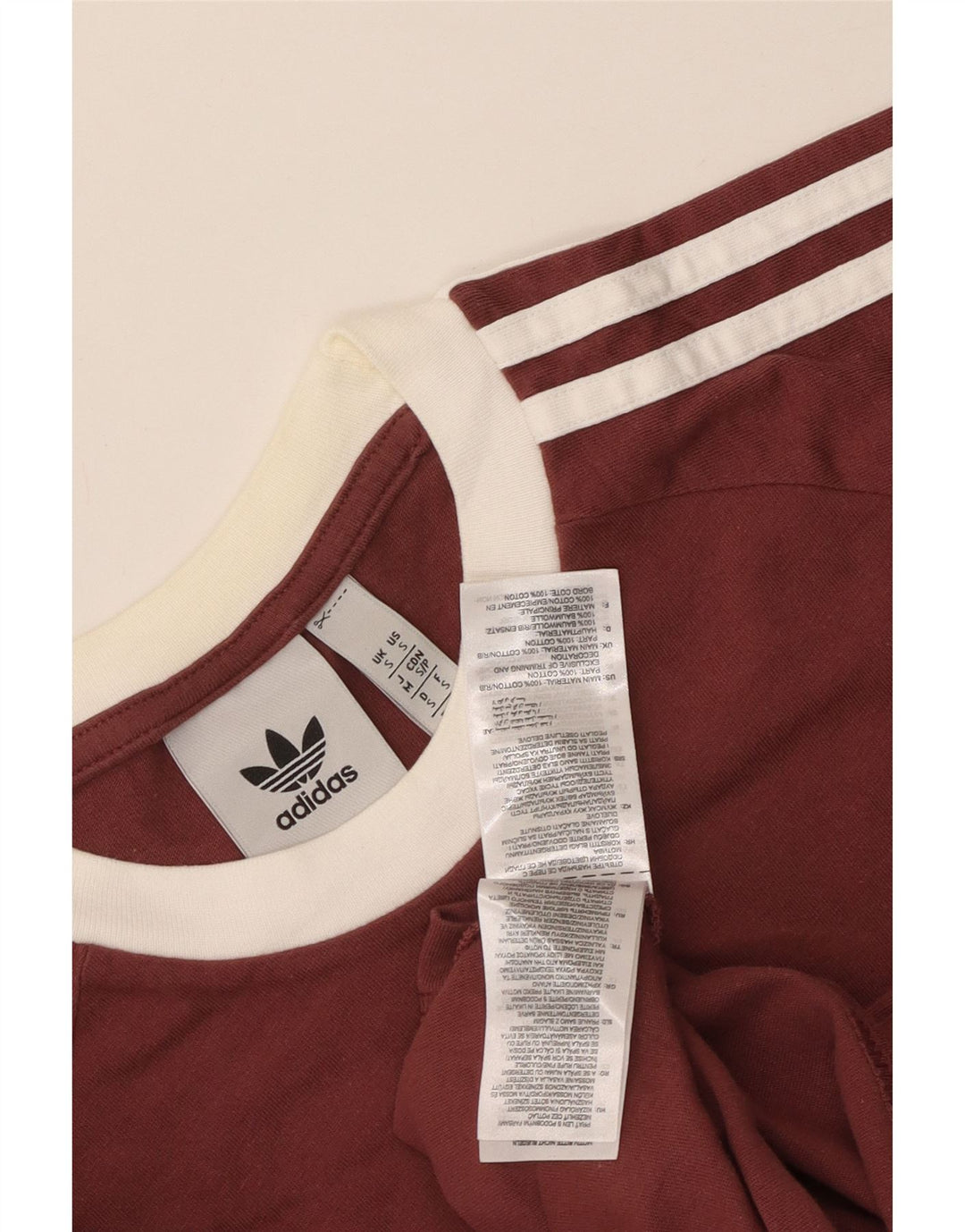 T-shirt Adidas da uomo Top Small in cotone color block marrone
