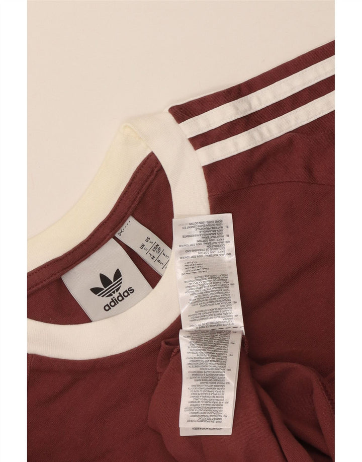 T-shirt Adidas da uomo Top Small in cotone color block marrone