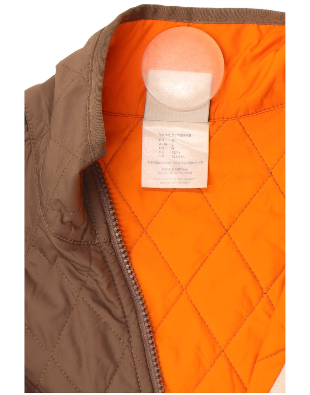 JACK WOLFSKIN Giacca trapuntata fodera da donna UK 12/14 Poliestere beige medio