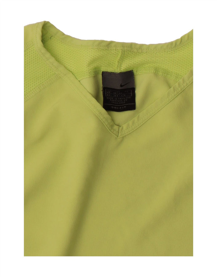 NIKE Boys Dri Fit T-Shirt Top 15-16 Years Green Vintage Nike and Second-Hand Nike from Messina Hembry 