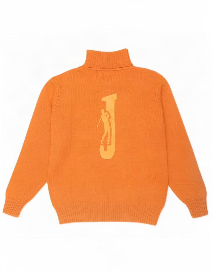 Jeckerson Maglione da uomo con zip grafica e collo in lana arancione medio