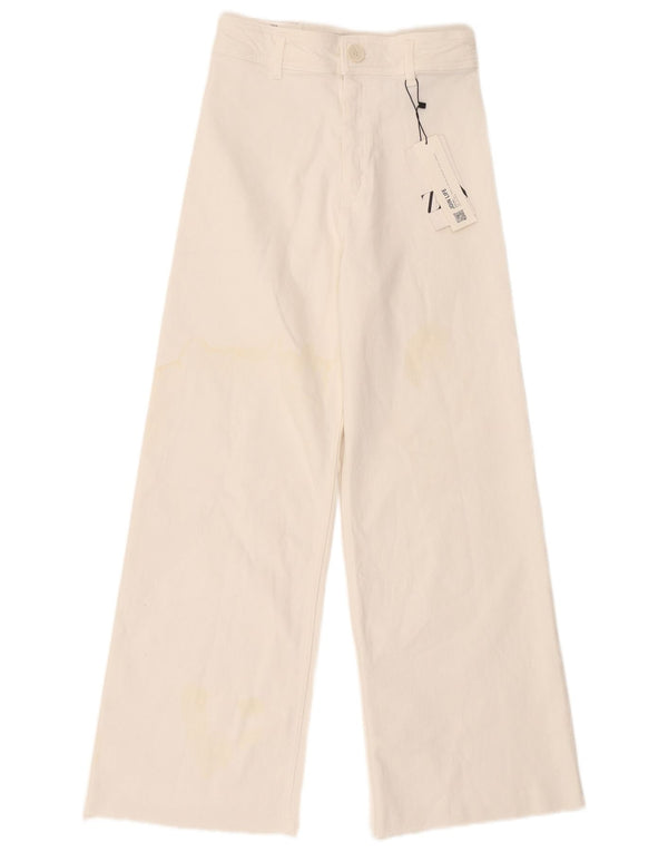 Jeans dritti The Marine da donna Zara EU 38 Small W28 L28 Cotone bianco