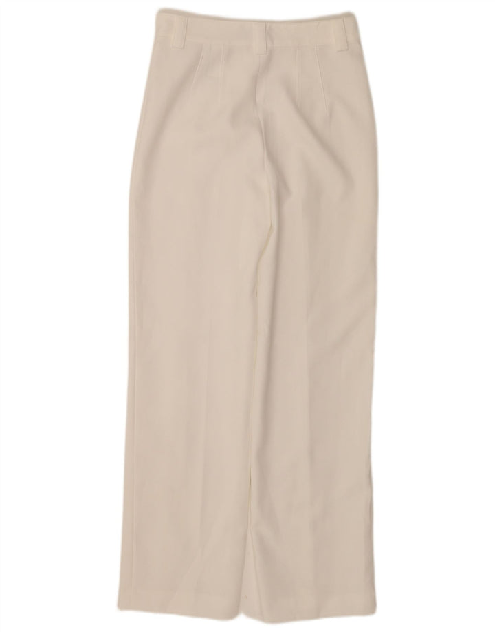 Pantaloni casual dritti da donna Zara piccoli W26 L32 poliestere bianco