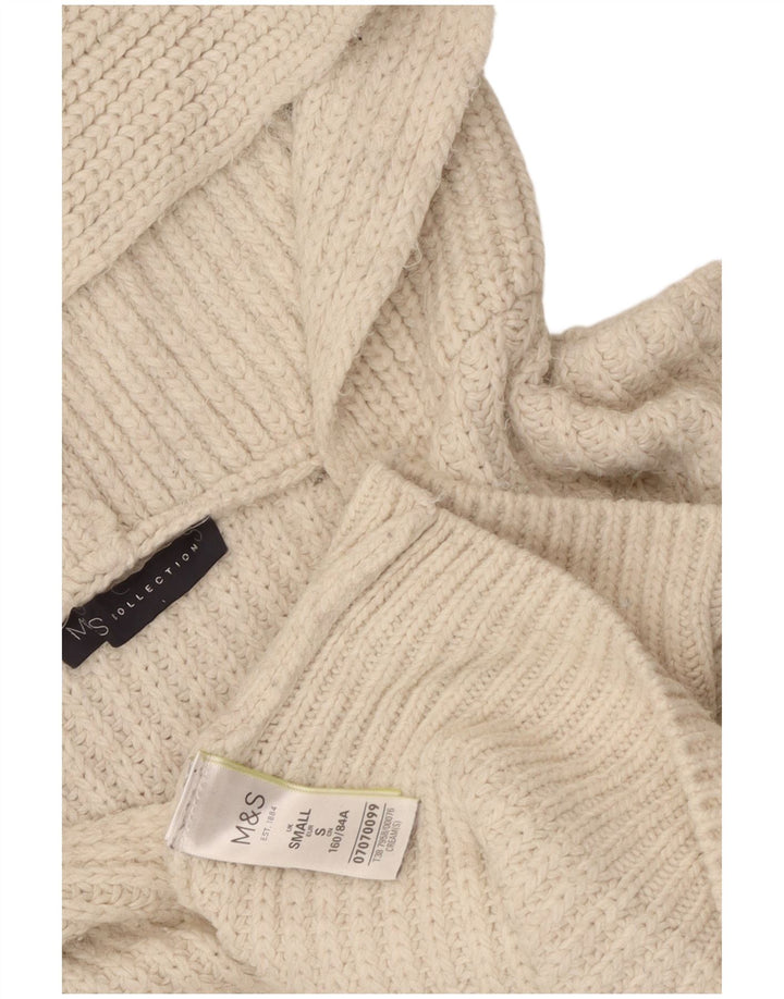 Maglione oversize con cappuccio da donna Marks & Spencer UK 10 piccolo bianco