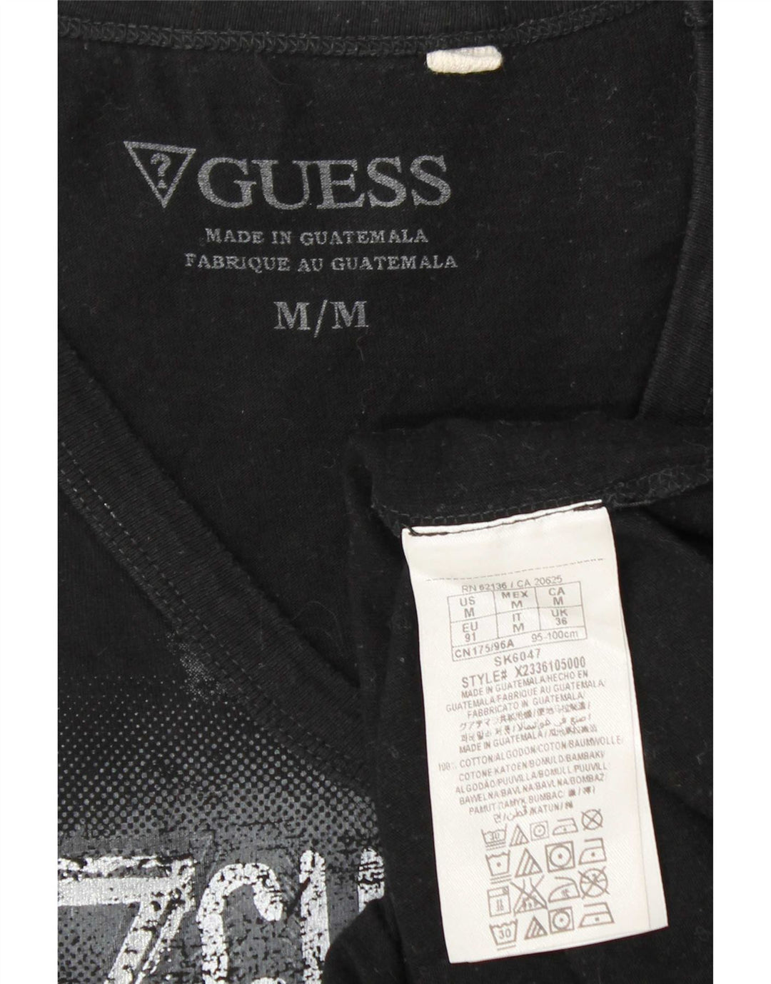 Guess T-shirt grafica da uomo Top in cotone nero medio