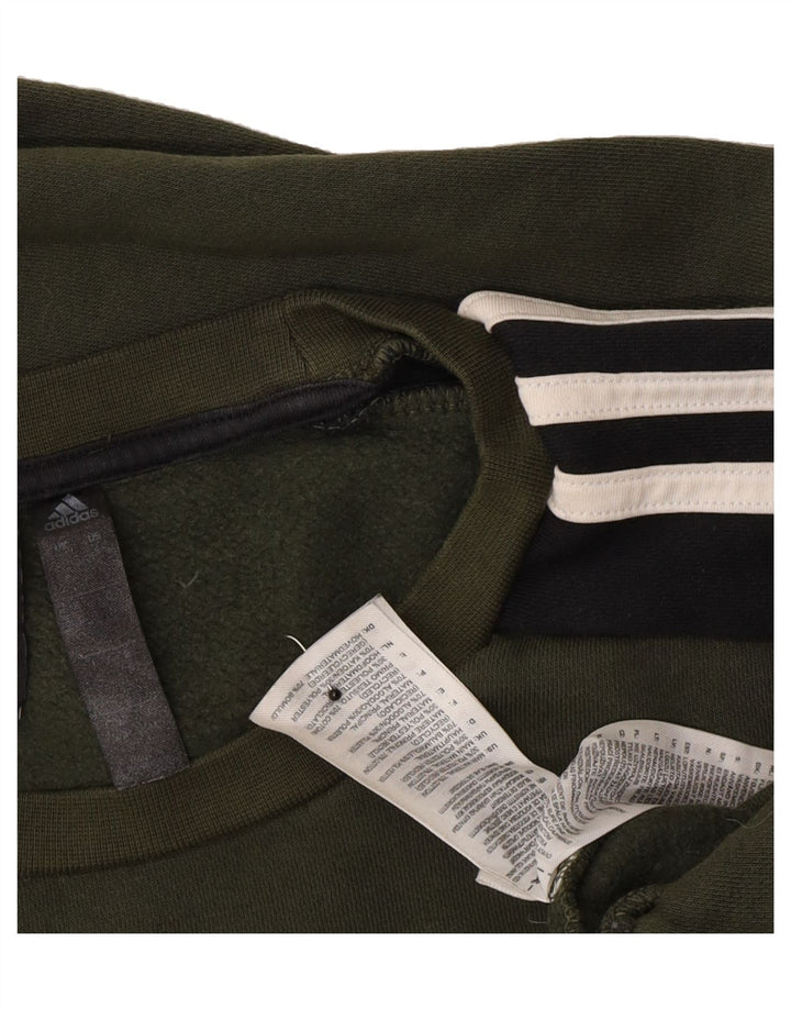ADIDAS Mens Sweatshirt Jumper Small Khaki Cotton Vintage Adidas and Second-Hand Adidas from Messina Hembry 