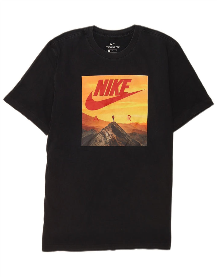 T-shirt grafica da uomo Nike Top in cotone nero medio