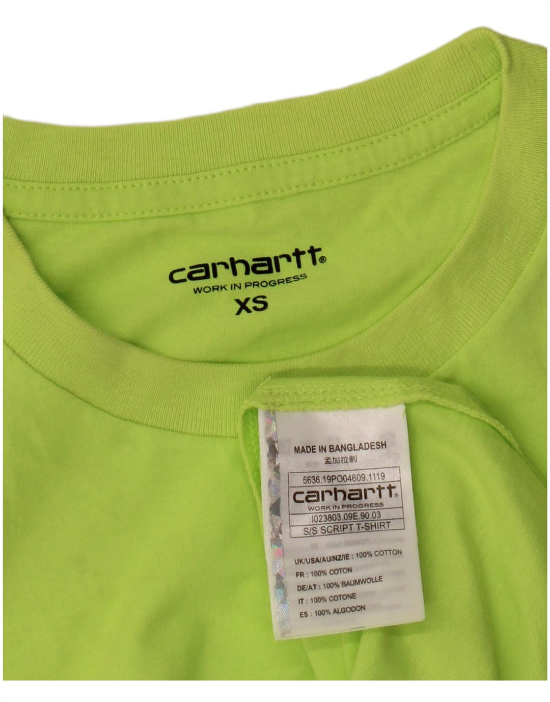 T-shirt grafica da uomo Carhartt Top XS in cotone verde