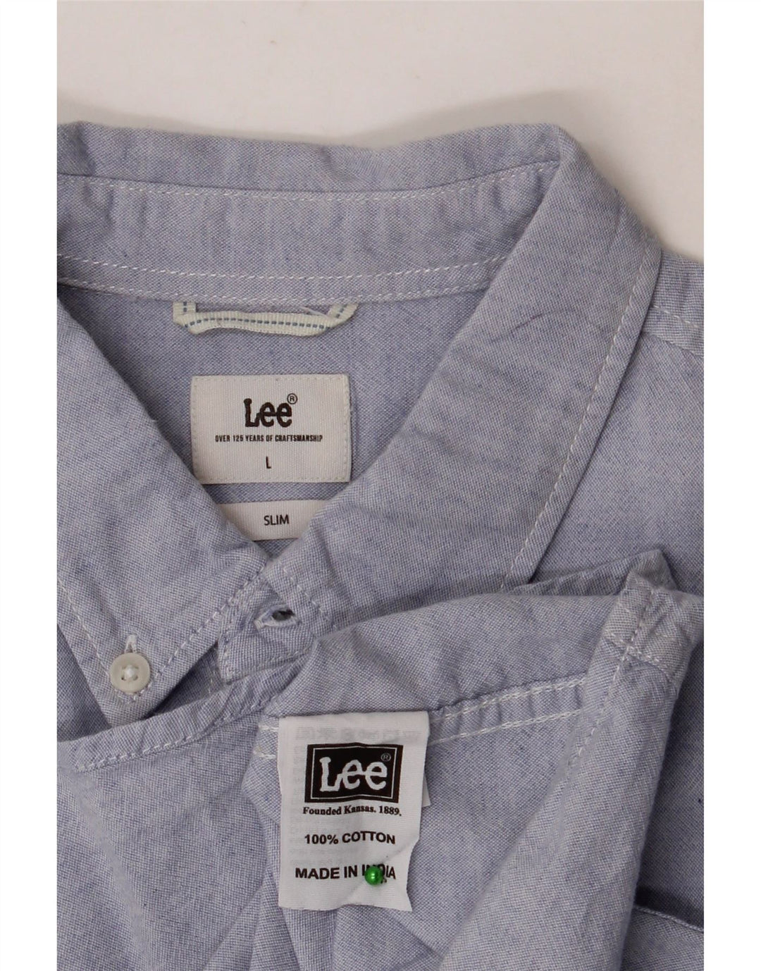 Camicia LEE da uomo slim fit grande in cotone blu