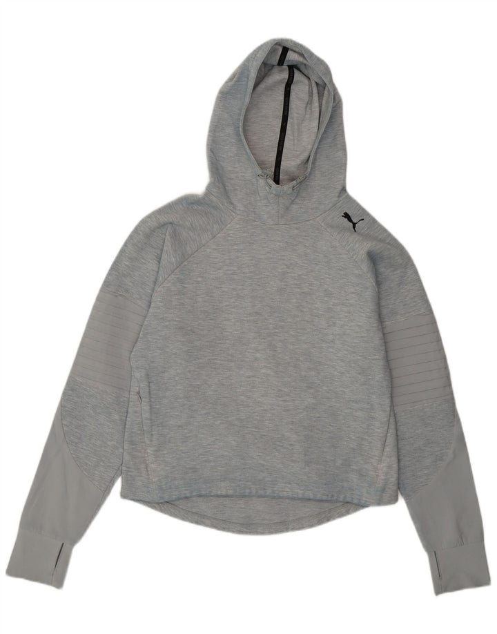 Felpa con cappuccio PUMA da donna UK 10 piccola grigia