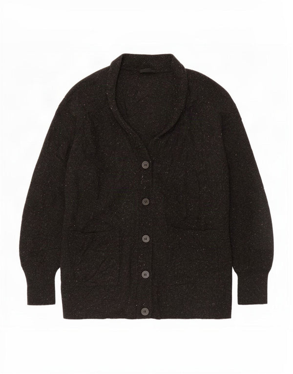 Maglione cardigan oversize da donna Cos UK 10 piccolo lana screziata nera
