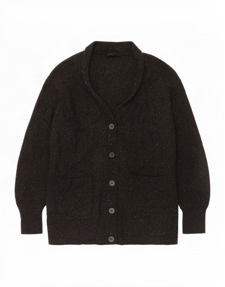 Maglione cardigan oversize da donna Cos UK 10 piccolo lana screziata nera