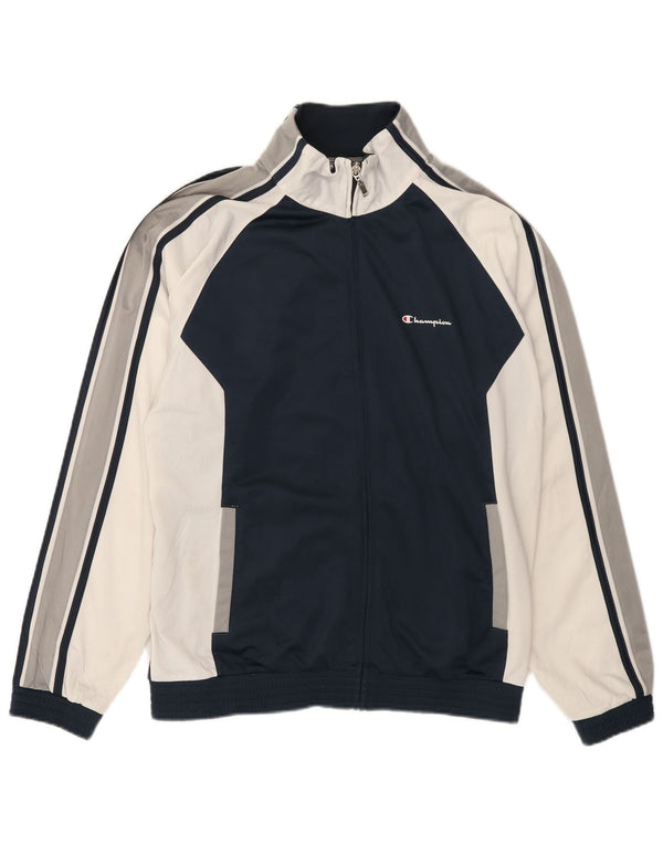 Giacca da tuta da uomo Champion Large in poliestere color block blu navy