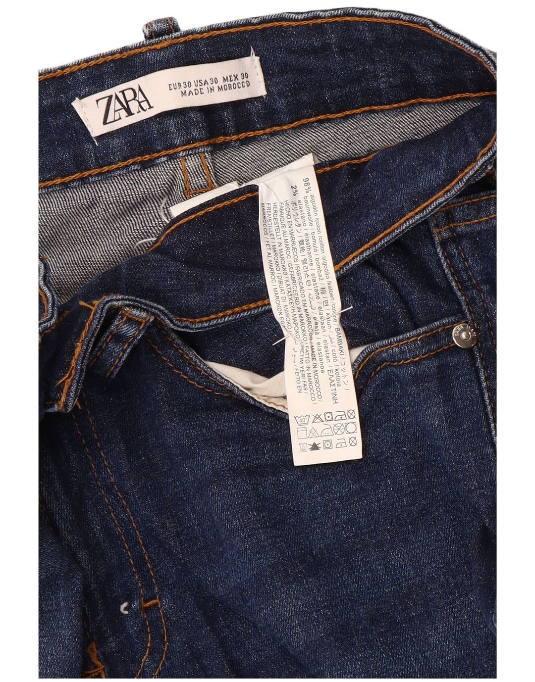 Jeans skinny da uomo Zara EU 38 Small W30 L30 Cotone blu