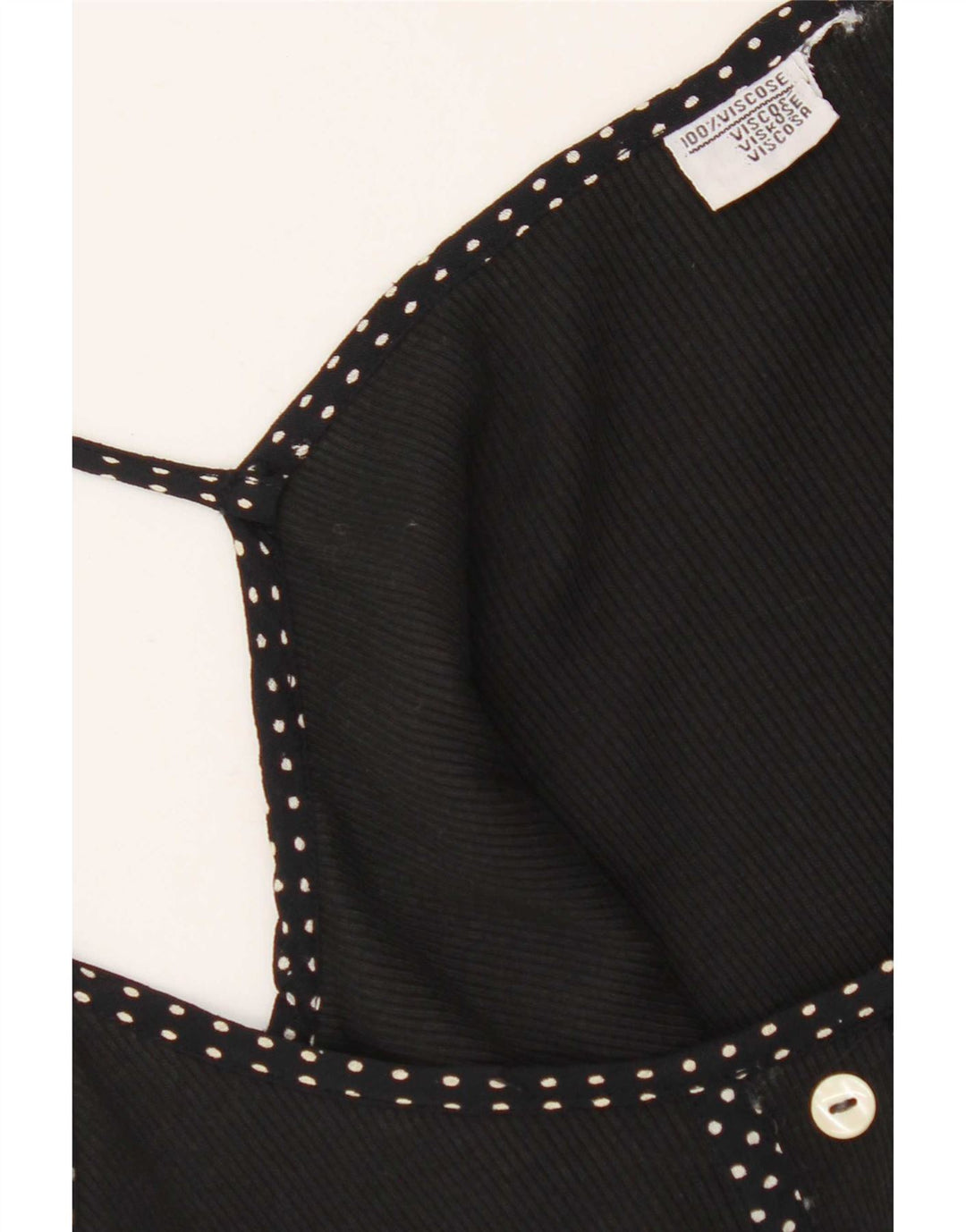 Prendisole vintage da donna UK 12 viscosa floreale nera media