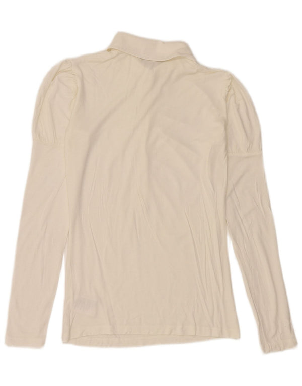 Polo da donna a maniche lunghe Gaudi UK 12 viscosa bianca media