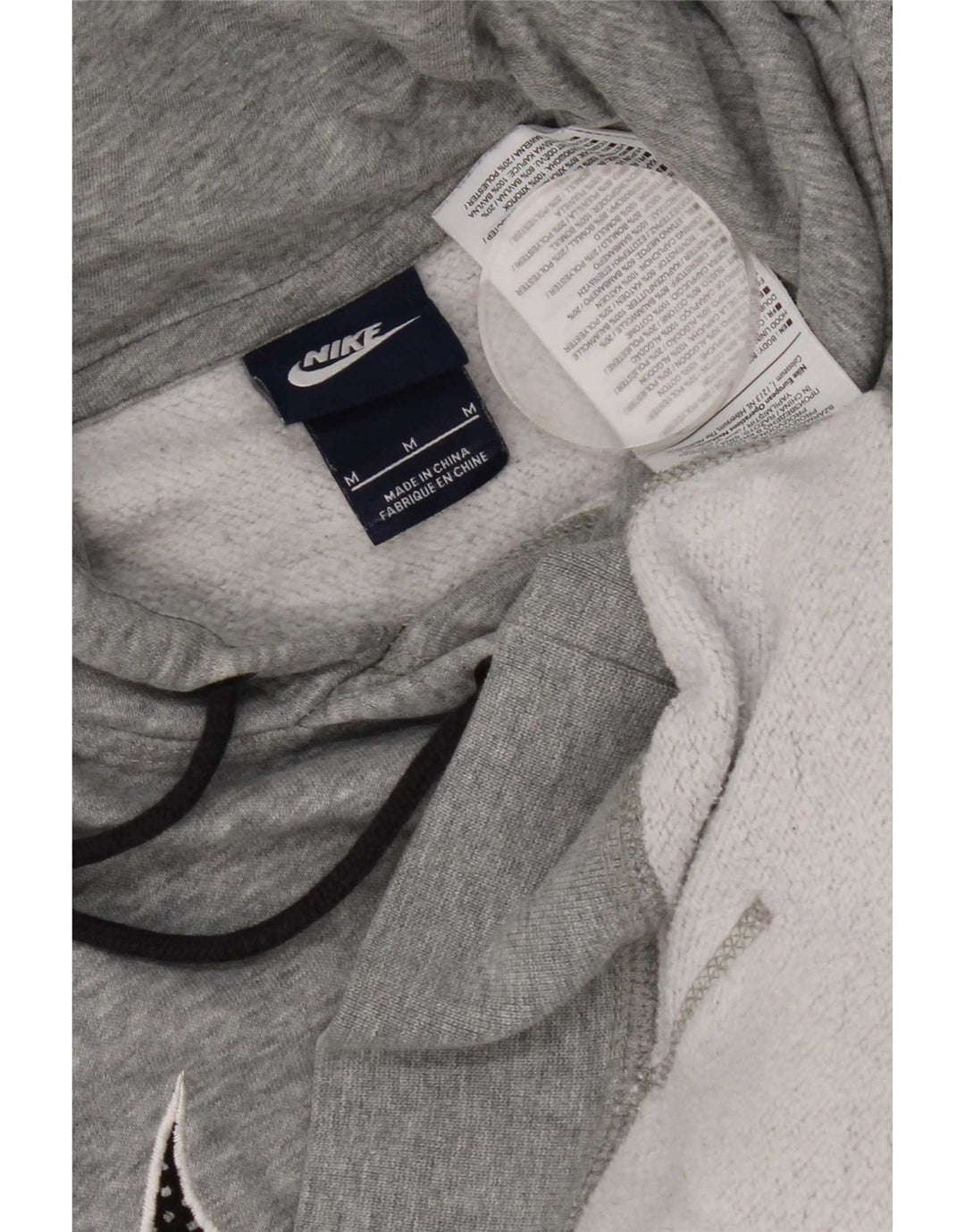 Felpa con cappuccio grafica Nike da uomo in cotone grigio medio
