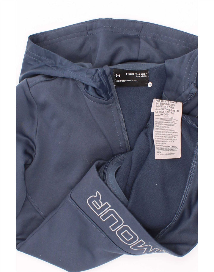 Maglione con cappuccio e zip per ragazzi Under Armour 5-6 anni in poliestere blu navy