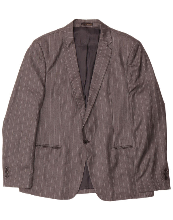 Giacca blazer da uomo a 1 bottone Zara EU 54 XL a righe grigie