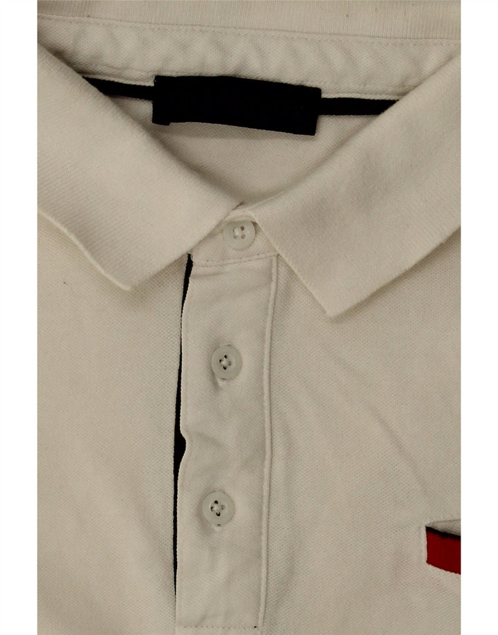 TRUSSARDI Mens Polo Shirt Large Off White Vintage Trussardi and Second-Hand Trussardi from Messina Hembry 
