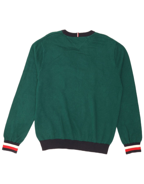 Maglione maglione girocollo da uomo Tommy Hilfiger color block verde medio