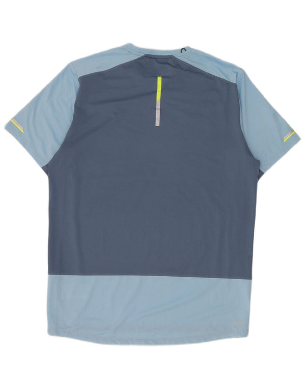 T-shirt da uomo New Balance Top in poliestere color block blu medio