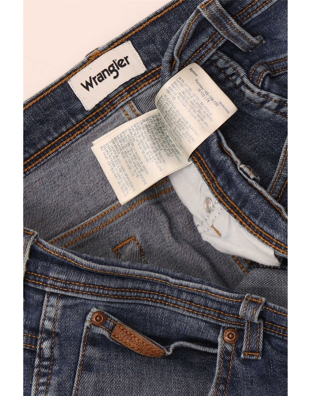 Jeans dritti da uomo Wrangler Texas W40 L27 cotone blu