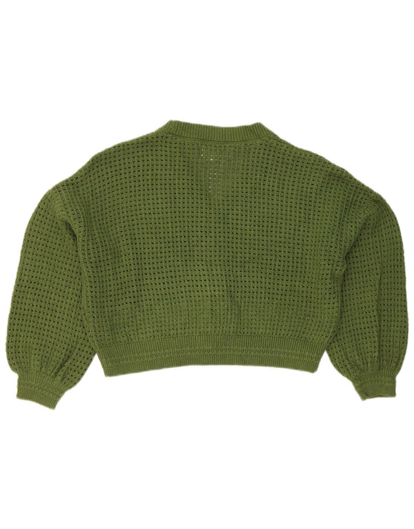 Maglione cardigan oversize corto da donna Fat Face UK 12 Cotone verde medio