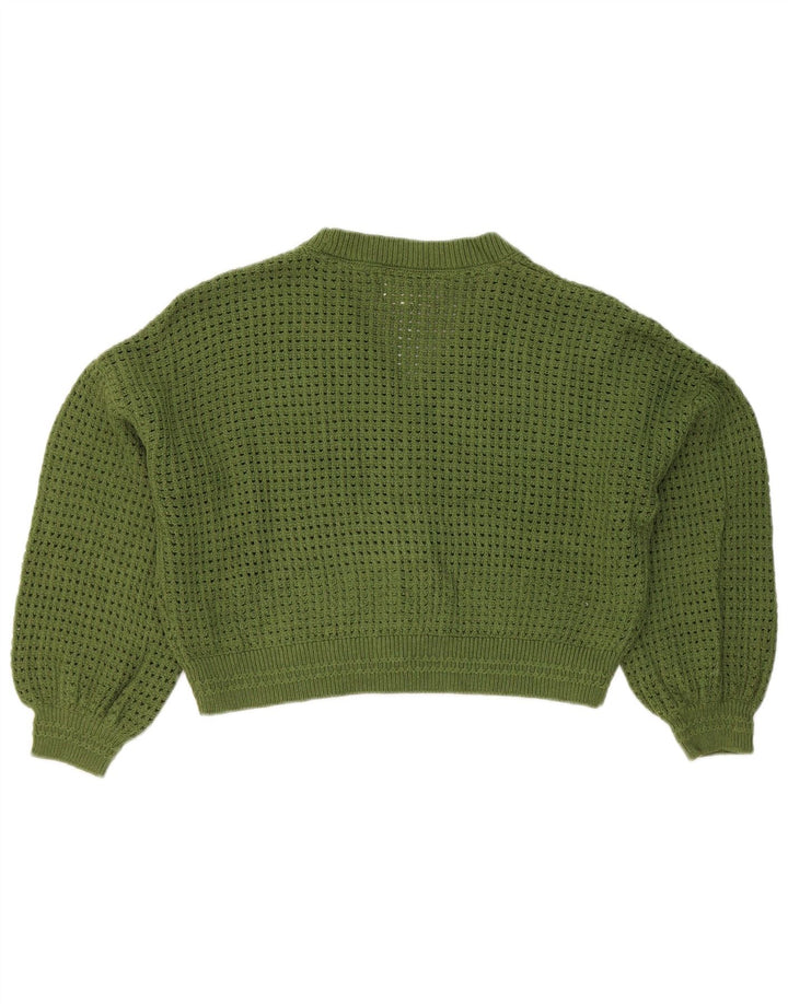 Maglione cardigan oversize corto da donna Fat Face UK 12 Cotone verde medio