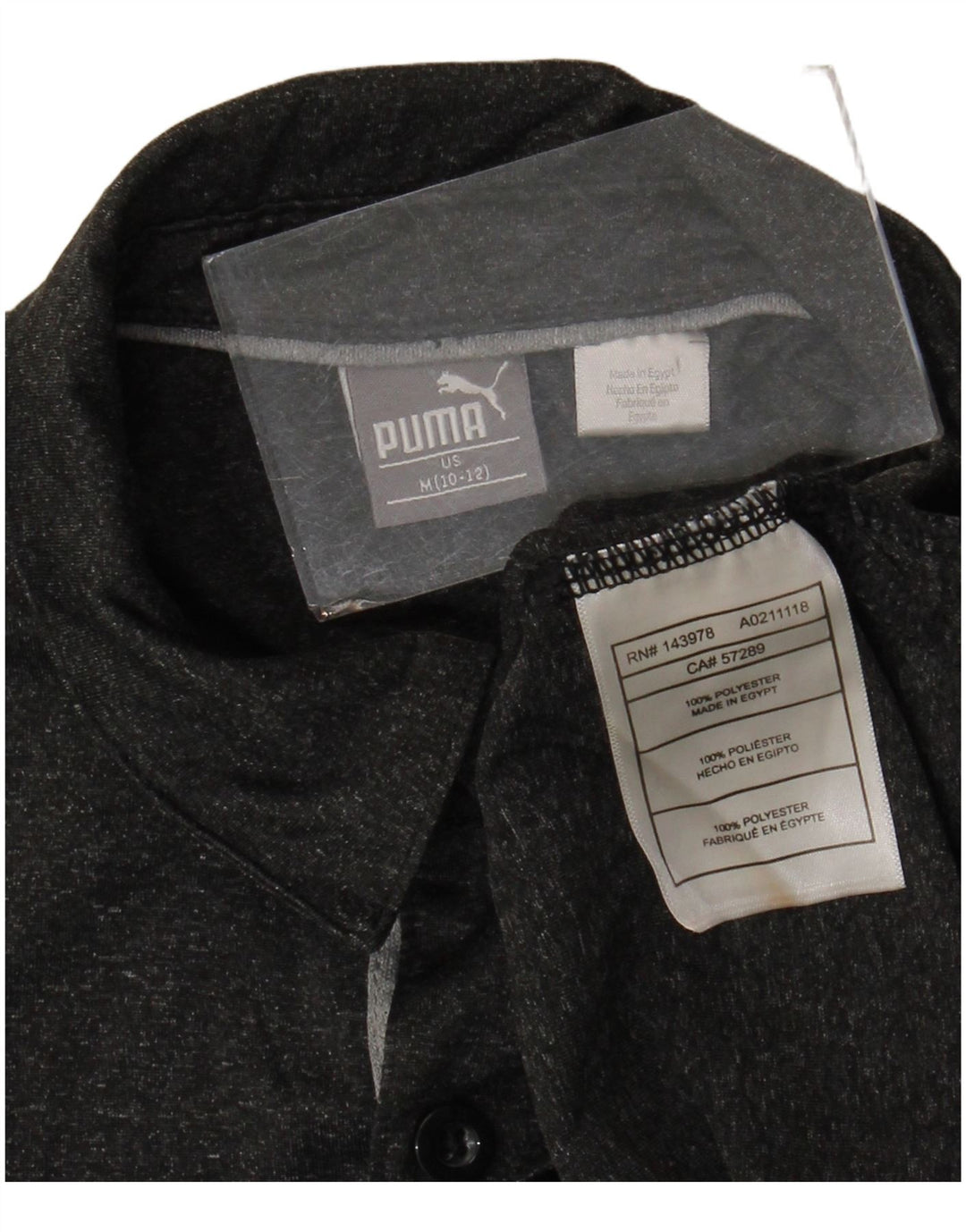 Polo Puma da bambino 10-11 anni Poliestere mélange grigio medio