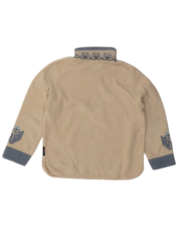 Maglione in pile da donna con collo e zip POLARTEC UK 16 grande poliestere bianco