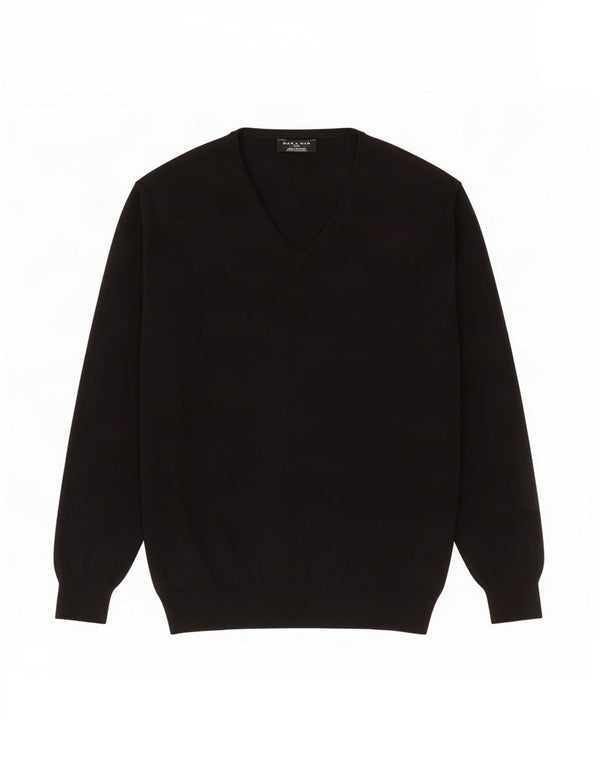 Maglione Zara da uomo con scollo a V XL in cotone nero