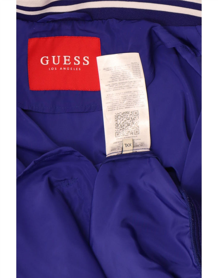 Giacca da ginnastica da uomo Guess 2XL Blu in poliestere color block
