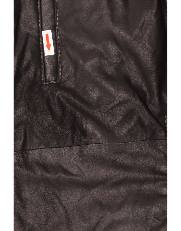 Cappotto in pelle vintage da uomo IT 58 4XL Pelle nera